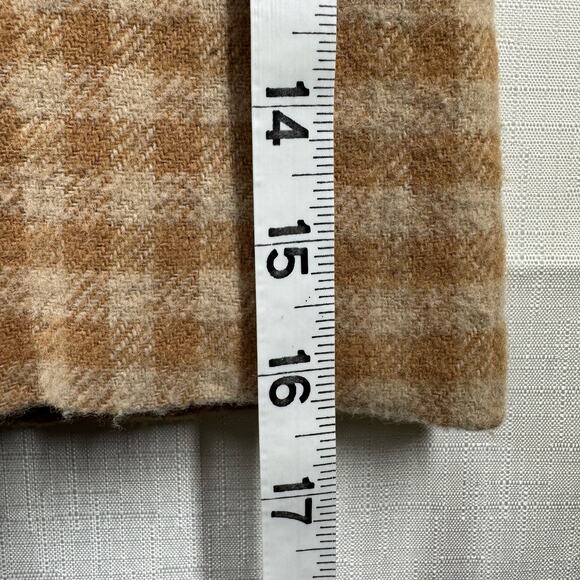 DENIM & CO Chore Coat Womens M Wool Blend Plaid Checkered Jacket Neutral Boxy - Picture 12 of 12